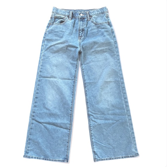 Old Navy High-Waisted Baggy Wide-Leg Jeans for Girls / Size 16 / Faded Blues - Picture 2 of 3